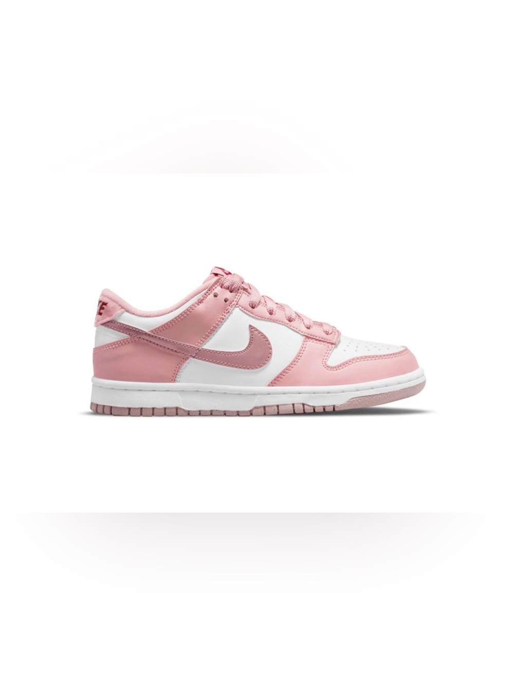 Nike Dunks Women’s Pink and White Low-Top Sneakers — Pastel Rose